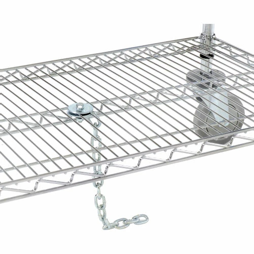 Nexel® Chrome ESD Utility Cart w/3 Shelves & Polyurethane Casters, 48"L x 24"W x 39"H 3 Nexel® Chrome ESD Utility Cart w/3 Shelves & Polyurethane Casters, 48"L x 24"W x 39"H - Image 3