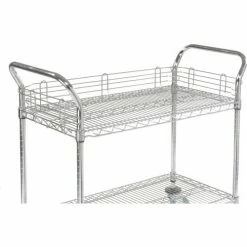 Nexel® Chrome Utility Cart w/2 Shelves & Poly Brake Casters, 1200 lb. Cap, 36"L x 18"W x 39"H -Utility Carts Elegant store 188704 21 5