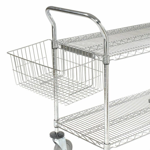Nexel® Chrome Utility Cart w/2 Shelves & Poly Brake Casters, 1200 lb. Cap, 42"L x 24"W x 39"H 14 Nexel® Chrome Utility Cart w/2 Shelves & Poly Brake Casters, 1200 lb. Cap, 42"L x 24"W x 39"H - Image 14