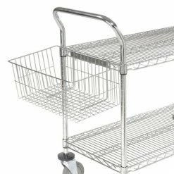 Nexel® Chrome Utility Cart w/2 Shelves & Poly Casters, 1200 lb. Capacity, 42"L x 24"W x 39"H -Utility Carts Elegant store 188704 24 2