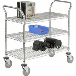 Nexel® Chrome Utility Cart w/3 Shelves & Poly Casters, 1200 lb. Capacity, 36"L x 21"W x 39"H 38 Nexel® Chrome Utility Cart w/3 Shelves & Poly Casters, 1200 lb. Capacity, 36"L x 21"W x 39"H -Utility Carts Elegant store 188724 12 12