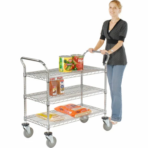 Nexel® Chrome Utility Cart w/3 Shelves & Poly Casters, 1200 lb. Capacity, 36"L x 21"W x 39"H 19 Nexel® Chrome Utility Cart w/3 Shelves & Poly Casters, 1200 lb. Capacity, 36"L x 21"W x 39"H - Image 19