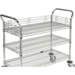 Nexel® Chrome Utility Cart w/3 Shelves & Poly Casters, 1200 lb. Capacity, 42"L x 18"W x 39"H -Utility Carts Elegant store 188724 20 13