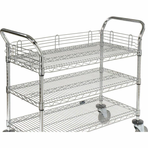 Nexel® Chrome Utility Cart w/3 Shelves & Poly Brake Casters, 1200 lb. Cap, 42"L x 18"W x 39"H 21 Nexel® Chrome Utility Cart w/3 Shelves & Poly Brake Casters, 1200 lb. Cap, 42"L x 18"W x 39"H - Image 21