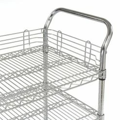 Nexel® Chrome Utility Cart w/3 Shelves & Poly Brake Casters, 1200 lb. Cap, 36"L x 21"W x 39"H -Utility Carts Elegant store 188724 21 6