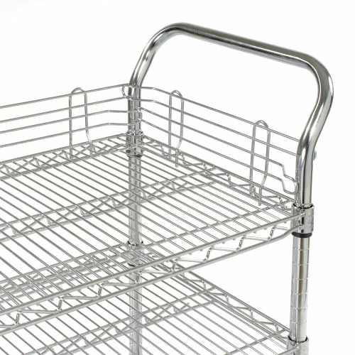 Nexel® Chrome Utility Cart w/3 Shelves & Poly Brake Casters, 1200 lb. Cap, 42"L x 18"W x 39"H 22 Nexel® Chrome Utility Cart w/3 Shelves & Poly Brake Casters, 1200 lb. Cap, 42"L x 18"W x 39"H - Image 22