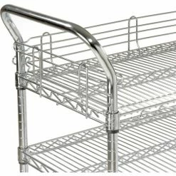 Nexel® Chrome Utility Cart w/3 Shelves & Poly Brake Casters, 1200 lb. Cap, 36"L x 21"W x 39"H -Utility Carts Elegant store 188724 22 6