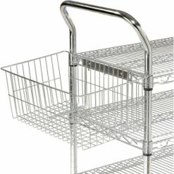 Nexel® Chrome Utility Cart w/3 Shelves & Poly Brake Casters, 1200 lb. Cap, 36"L x 21"W x 39"H -Utility Carts Elegant store 188724 24 6