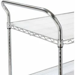 Nexel® Chrome Wire Shelf Instrument Cart w/2 Shelves, 1200 Ib. Capacity, 36"L x 24"W x 44"H -Utility Carts Elegant store 188780 02
