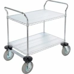 Nexel® Chrome Wire Shelf Instrument Cart w/2 Shelves, 1200 Ib. Capacity, 36"L x 24"W x 44"H -Utility Carts Elegant store 188780 05