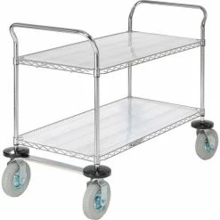Nexel® Chrome Wire Shelf Instrument Cart w/2 Shelves, 1200 Ib. Capacity, 48"L x 24"W x 44"H -Utility Carts Elegant store 188782 04