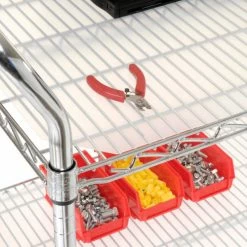 Nexel® Chrome Utility Cart w/2 Shelves & Pneumatic Casters, 1200 lb. Cap, 30"L x 18"W x 42"H -Utility Carts Elegant store 188784 03 4