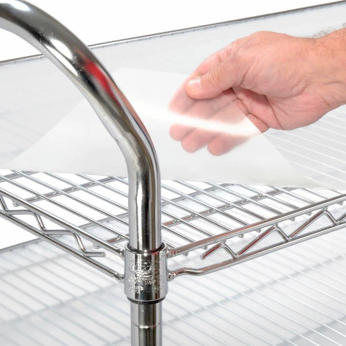 Nexel® Chrome Utility Cart w/3 Shelves & Pneumatic Casters, 1200 lb. Cap, 36"L x 21"W x 42"H 4 Nexel® Chrome Utility Cart w/3 Shelves & Pneumatic Casters, 1200 lb. Cap, 36"L x 21"W x 42"H - Image 4