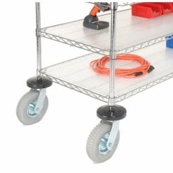 Nexel® Chrome Wire Shelf Instrument Cart w/3 Shelves, 1200 Ib. Capacity, 60"L x 24"W x 44"H -Utility Carts Elegant store 188790 06