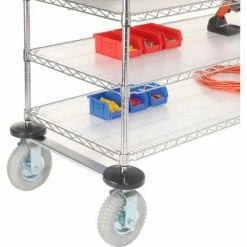 Nexel® Chrome Wire Shelf Instrument Cart w/3 Shelves, 1200 Ib. Capacity, 60"L x 24"W x 44"H -Utility Carts Elegant store 188790 07