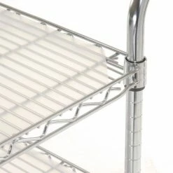 Nexel® Chrome Wire Shelf Instrument Cart w/3 Shelves, 1200 Ib. Capacity, 60"L x 24"W x 44"H -Utility Carts Elegant store 188790 08