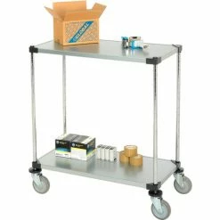 Nexel® Adjustable Shelf Cart w/2 Shelves, 800 Ib. Capacity, 36"L x 18"W x 40"H