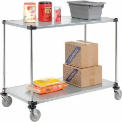 Nexel® Adjustable Shelf Cart w/2 Shelves, 800 Ib. Capacity, 48"L x 24"W x 40"H