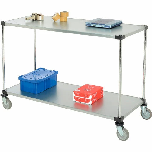 Nexel® Adjustable Shelf Cart w/2 Shelves, 800 Ib. Capacity, 60"L x 24"W x 40"H 1 Nexel® Adjustable Shelf Cart w/2 Shelves, 800 Ib. Capacity, 60"L x 24"W x 40"H