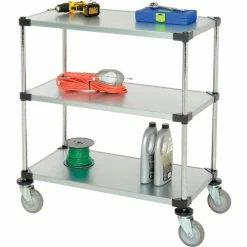 Nexel® Adjustable Shelf Cart w/3 Shelves, 800 Ib. Capacity, 36"L x 18"W x 40"H
