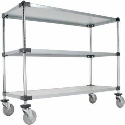 Nexel® Adjustable Shelf Cart w/3 Shelves, 800 Ib. Capacity, 48"L x 18"W x 40"H -Utility Carts Elegant store 188888 05