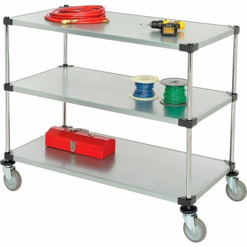 Nexel® Adjustable Shelf Cart w/3 Shelves, 800 Ib. Capacity, 48"L x 24"W x 40"H 1 Nexel® Adjustable Shelf Cart w/3 Shelves, 800 Ib. Capacity, 48"L x 24"W x 40"H