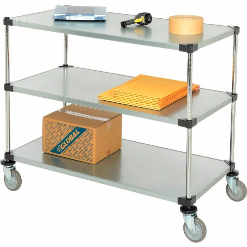 Nexel® Adjustable Shelf Cart w/3 Shelves, 800 Ib. Capacity, 48"L x 24"W x 40"H 6 Nexel® Adjustable Shelf Cart w/3 Shelves, 800 Ib. Capacity, 48"L x 24"W x 40"H - Image 6