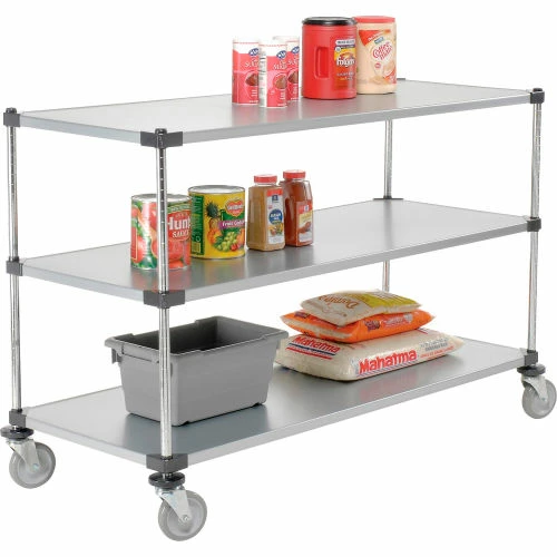 Nexel® Adjustable Shelf Cart w/3 Shelves, 800 Ib. Capacity, 60"L x 24"W x 40"H 3 Nexel® Adjustable Shelf Cart w/3 Shelves, 800 Ib. Capacity, 60"L x 24"W x 40"H - Image 3