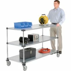 Nexel® Adjustable Shelf Cart w/3 Shelves, 800 Ib. Capacity, 60"L x 24"W x 40"H 21 Nexel® Adjustable Shelf Cart w/3 Shelves, 800 Ib. Capacity, 60"L x 24"W x 40"H -Utility Carts Elegant store 188893 10