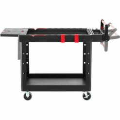 Rubbermaid® Heavy Duty Medium Adaptable Utility Cart, 2 Shelf, 51-1/2"Lx25-1/5"W, Black -Utility Carts Elegant store 1997208 4