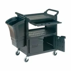 Rubbermaid® Plastic Instrument Cart, 200 lb. Capacity, 33-5/8"L x 18-5/8"W x 37-3/4"H, Black -Utility Carts Elegant store 241297 08