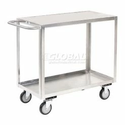 Jamco Stainless Steel Stock Cart w/2 Flush Shelves, 1200 lb. Capacity, 36"L x 24"W x 35"H