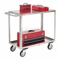 Jamco Stainless Steel Stock Cart w/2 Flush Shelves, 1200 lb. Capacity, 36"L x 24"W x 35"H -Utility Carts Elegant store 241427F 12