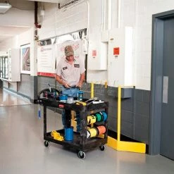 Rubbermaid® Plastic Utility Cart w/2 Shelves, 750 lb. Capacity, 54"L x 25"W x 33"H, Black -Utility Carts Elegant store 241559 16 1