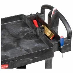 Rubbermaid® Plastic Utility Cart w/2 Shelves, 500 lb. Capacity, 44"L x 25"W x 36"H, Black -Utility Carts Elegant store 241561 04