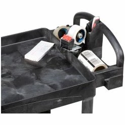 Rubbermaid® Plastic Utility Cart w/2 Shelves, 500 lb. Capacity, 44"L x 25"W x 36"H, Black -Utility Carts Elegant store 241561 05