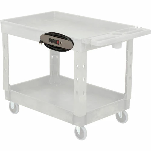 Global Industrial Power Strip for Plastic Carts w/3 Outlets, 14"L x 2"W x 2"H, Black 2 Global Industrial Power Strip for Plastic Carts w/3 Outlets, 14"L x 2"W x 2"H, Black - Image 2