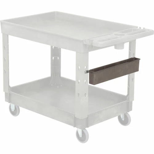 Global Industrial Utility Bin w/Railing Mount Kit, 21"L x 2-1/2"W x 4"H, Gray 2 Global Industrial Utility Bin w/Railing Mount Kit, 21"L x 2-1/2"W x 4"H, Gray - Image 2