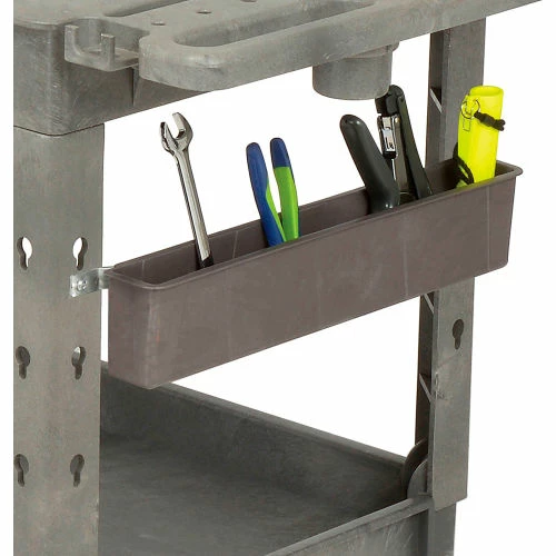 Global Industrial Utility Bin w/Railing Mount Kit, 21"L x 2-1/2"W x 4"H, Gray 4 Global Industrial Utility Bin w/Railing Mount Kit, 21"L x 2-1/2"W x 4"H, Gray - Image 4