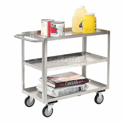 Jamco Stainless Steel Stock Cart w/3 Shelves, 1200 lb. Capacity, 36"L x 24"W x 35"H 2 Jamco Stainless Steel Stock Cart w/3 Shelves, 1200 lb. Capacity, 36"L x 24"W x 35"H - Image 2