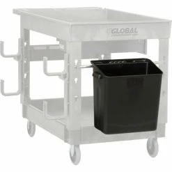 Global Industrial™ Waste Container w/Mount Bar, 14"L x 10"W x 19"H, Black -Utility Carts Elegant store 241678 08