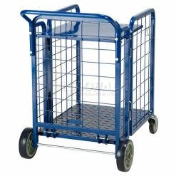 Global Industrial Fold-A-Way Stock Cart w/2 Shelves, 750 lb. Cap, 38"L x 28"W x 39"H, Blue -Utility Carts Elegant store 242026 05