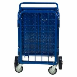 Global Industrial Fold-A-Way Stock Cart w/2 Shelves, 750 lb. Cap, 38"L x 28"W x 39"H, Blue -Utility Carts Elegant store 242026 07