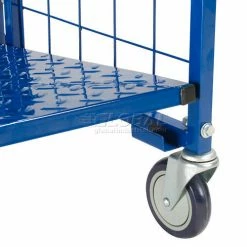 Global Industrial Fold-A-Way Stock Cart w/2 Shelves, 750 lb. Cap, 38"L x 28"W x 39"H, Blue -Utility Carts Elegant store 242026 10