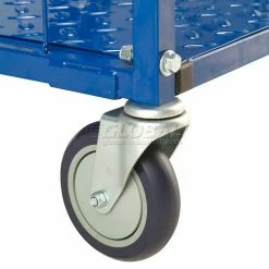 Global Industrial Fold-A-Way Stock Cart w/2 Shelves, 750 lb. Cap, 38"L x 28"W x 39"H, Blue -Utility Carts Elegant store 242026 16