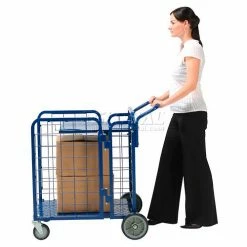 Global Industrial Fold-A-Way Stock Cart w/2 Shelves, 750 lb. Cap, 38"L x 28"W x 39"H, Blue -Utility Carts Elegant store 242026 20