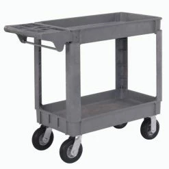 Global Industrial Utility Cart w/2 Shelves & 6" Casters, 500 lb. Capacity, 40"L x 17"W x 35"H
