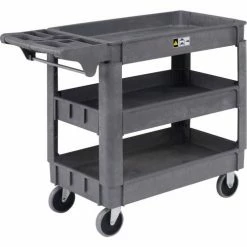 Global Industrial Utility Cart w/3 Shelves & 5" Casters, 500 lb. Capacity, 40"L x 17"W x 33"H