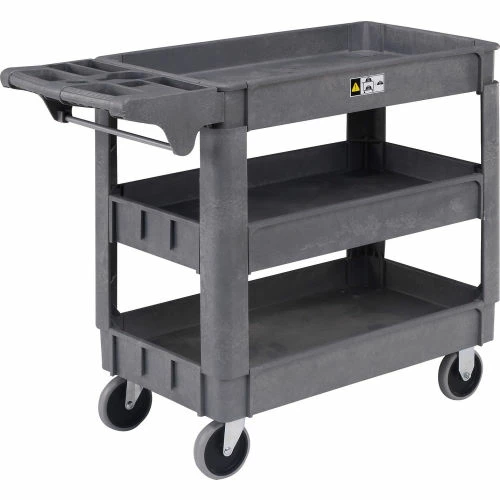 Global Industrial Utility Cart w/3 Shelves & 5" Casters, 500 lb. Capacity, 40"L x 17"W x 33"H 1 Global Industrial Utility Cart w/3 Shelves & 5" Casters, 500 lb. Capacity, 40"L x 17"W x 33"H