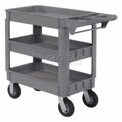 Global Industrial Utility Cart w/3 Shelves & 6" Casters, 500 lb. Capacity, 40"L x 17"W x 35"H 38 Global Industrial Utility Cart w/3 Shelves & 6" Casters, 500 lb. Capacity, 40"L x 17"W x 35"H -Utility Carts Elegant store 242084 05